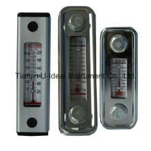 Indicateur de calibre de niveau d&#39;huile en verre en aluminium avec thermomètre